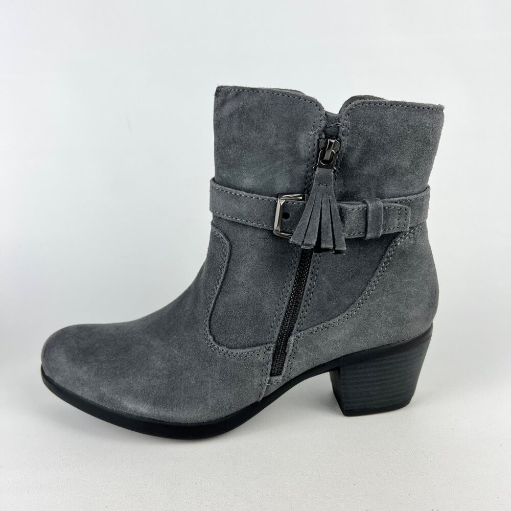Earth Origins Womens Tori Gray Suede Ankle Booties Water Repellent size 9.5 - Picture 7 of 16